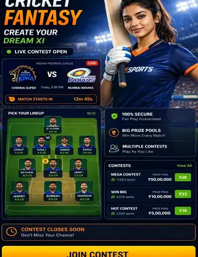 Come (come bet) fantasy cricket & matchday visual 3